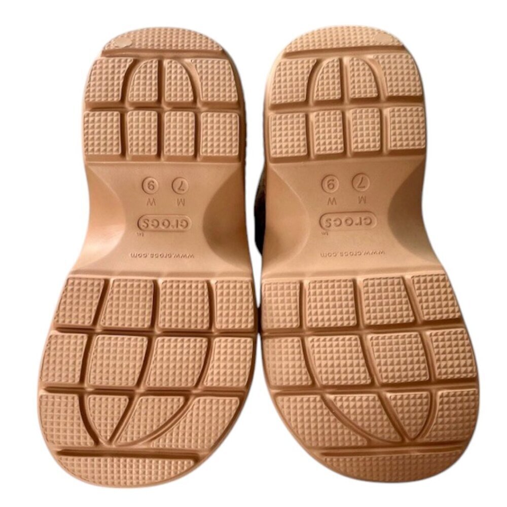 SOLD Crocs Stomp Faux Fur Fully Lined Rubber Ankle Boots Color CORK M- 7/W -9 - Picture 9 of 13